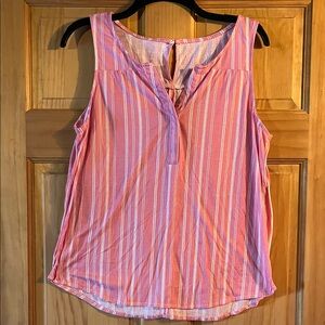 Striped Pink Sleeveless Top